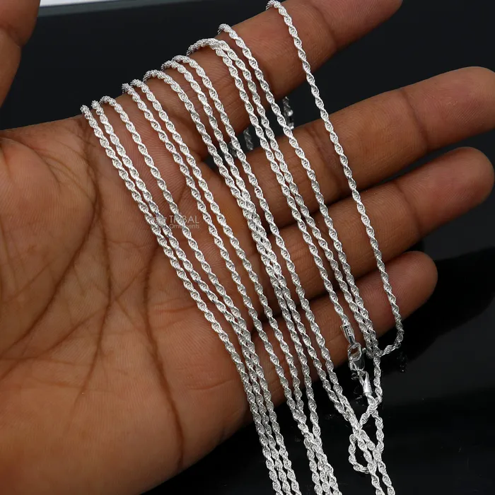 Necklaces TRIBAL ORNAMENTS 1824 Heavy 15mm Rope chain 925 sterling silver handmade rope chain necklace chain plain bright silver trendy style UNISEX chain ch590 Necklaces TRIBAL ORNAMENTS 1824 Heavy 15mm Rope chain 925 sterling silver handmade rope chain necklace chain plain bright silver trendy style UNISEX chain ch590