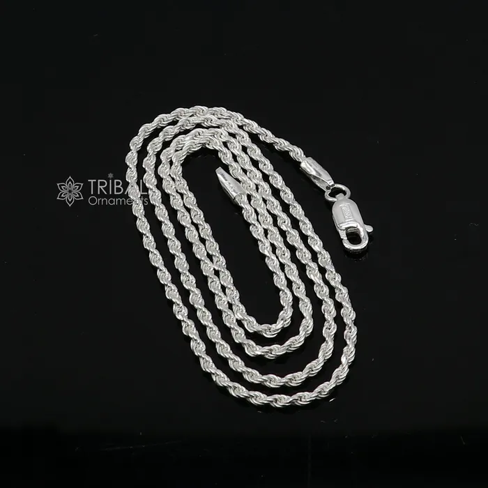 Necklaces TRIBAL ORNAMENTS 1824 Heavy 15mm Rope chain 925 sterling silver handmade rope chain necklace chain plain bright silver trendy style UNISEX chain ch590 Necklaces TRIBAL ORNAMENTS 1824 Heavy 15mm Rope chain 925 sterling silver handmade rope chain necklace chain plain bright silver trendy style UNISEX chain ch590