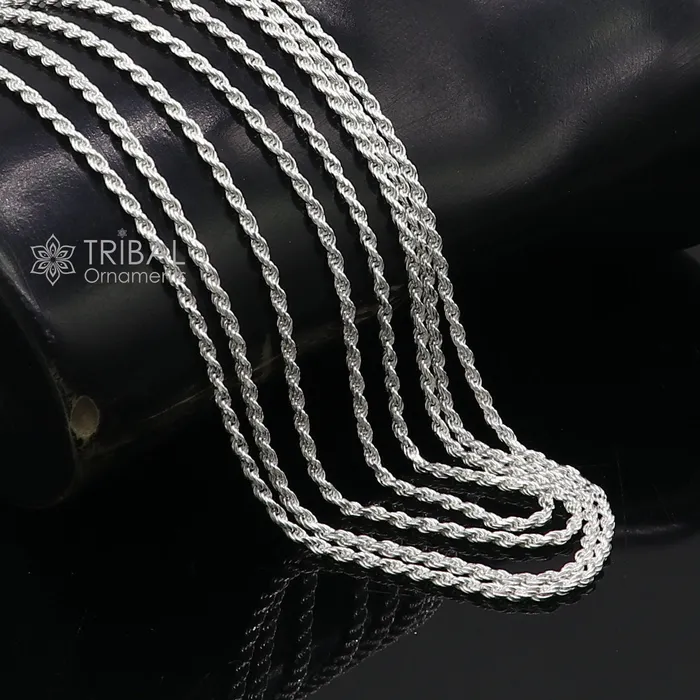 Necklaces TRIBAL ORNAMENTS 1824 Heavy 15mm Rope chain 925 sterling silver handmade rope chain necklace chain plain bright silver trendy style UNISEX chain ch590 Necklaces TRIBAL ORNAMENTS 1824 Heavy 15mm Rope chain 925 sterling silver handmade rope chain necklace chain plain bright silver trendy style UNISEX chain ch590