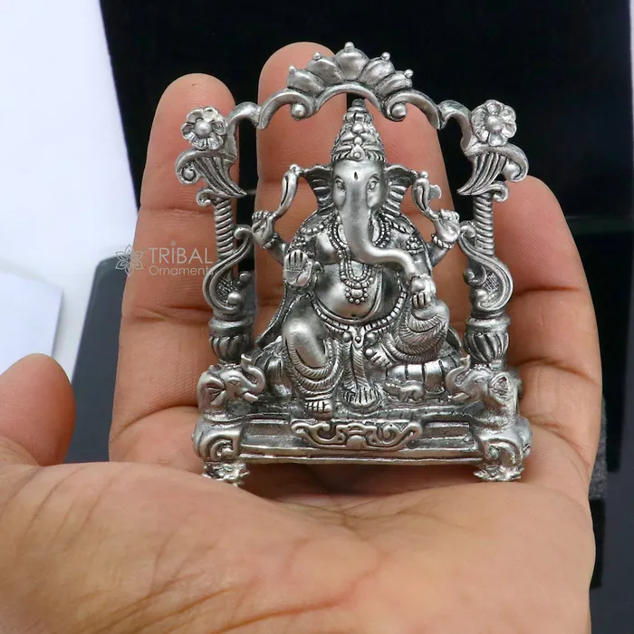 Necklaces TRIBAL ORNAMENTS 29 925 Sterling silver handmade Idol lord Ganesh statue Lord Ganesha known for his wisdom ability to remove obstacles diwali gift art699