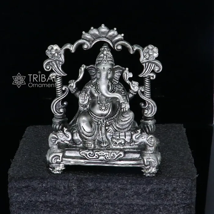 Necklaces TRIBAL ORNAMENTS 29 925 Sterling silver handmade Idol lord Ganesh statue Lord Ganesha known for his wisdom ability to remove obstacles diwali gift art699