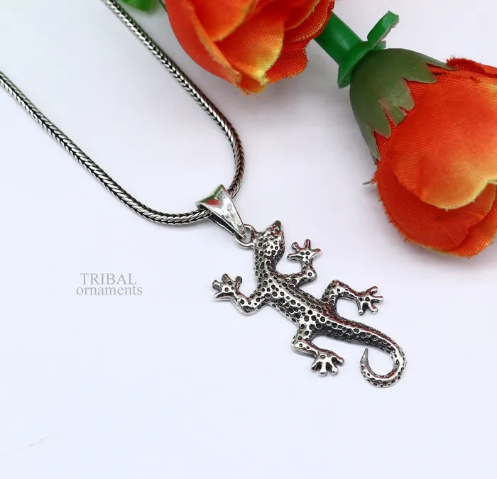 Necklaces TRIBAL ORNAMENTS 925 sterling silver amazing Lizard design handmade pendant with pretty attractive design pendant locket gifting jewelry india ssp1574