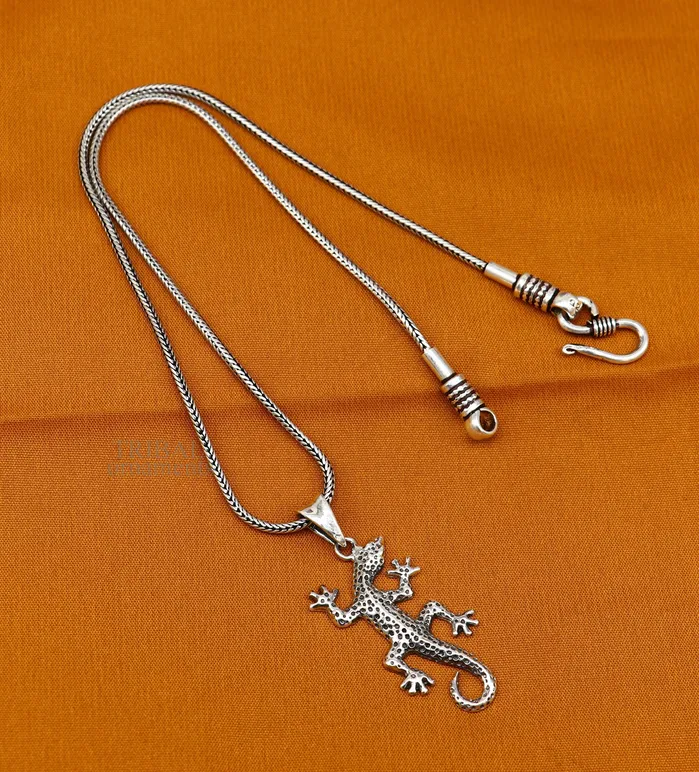 Necklaces TRIBAL ORNAMENTS 925 sterling silver amazing Lizard design handmade pendant with pretty attractive design pendant locket gifting jewelry india ssp1574