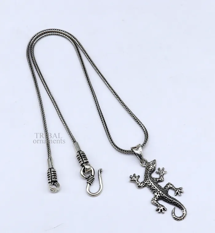 Necklaces TRIBAL ORNAMENTS 925 sterling silver amazing Lizard design handmade pendant with pretty attractive design pendant locket gifting jewelry india ssp1574