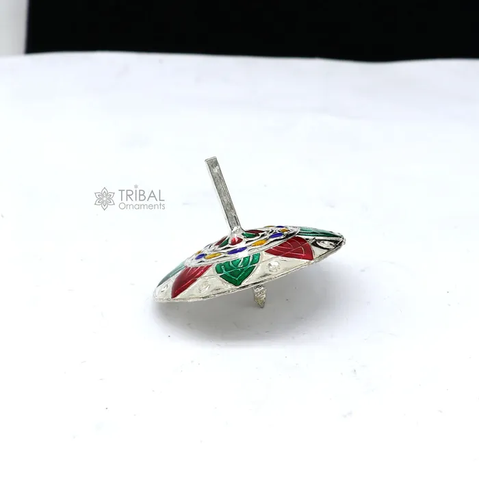 Necklaces TRIBAL ORNAMENTS 925 sterling silver handmade enamel work Firki or Lattu toy best silver toy for your baby krishna idols best silver article india su1152 Necklaces TRIBAL ORNAMENTS 925 sterling silver handmade enamel work Firki or Lattu toy best silver toy for your baby krishna idols best silver article india su1152