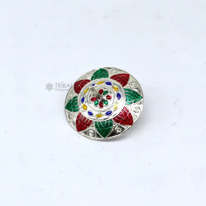 Necklaces TRIBAL ORNAMENTS 925 sterling silver handmade enamel work Firki or Lattu toy best silver toy for your baby krishna idols best silver article india su1152 Necklaces TRIBAL ORNAMENTS 925 sterling silver handmade enamel work Firki or Lattu toy best silver toy for your baby krishna idols best silver article india su1152