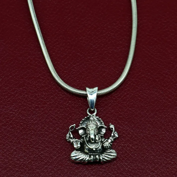 Necklaces TRIBAL ORNAMENTS 925 sterling silver handmade idol Ganesha pendant amazing stylish unisex pendant locket personalized jewelry tribal jewelry ssp558