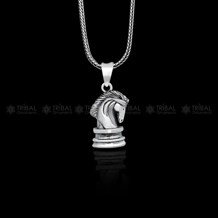 Necklaces TRIBAL ORNAMENTS 925 Sterling silver handmade unique design horse pendant nsp870