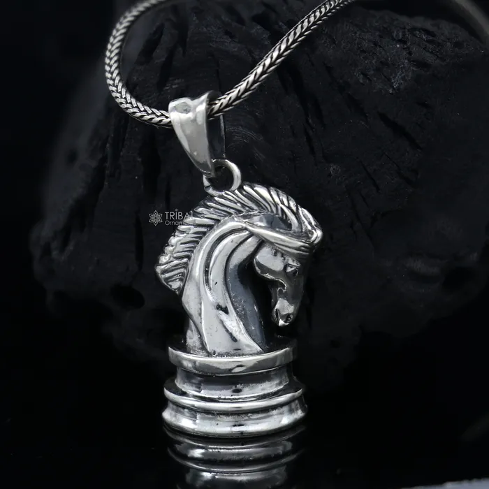 Necklaces TRIBAL ORNAMENTS 925 Sterling silver handmade unique design horse pendant nsp870
