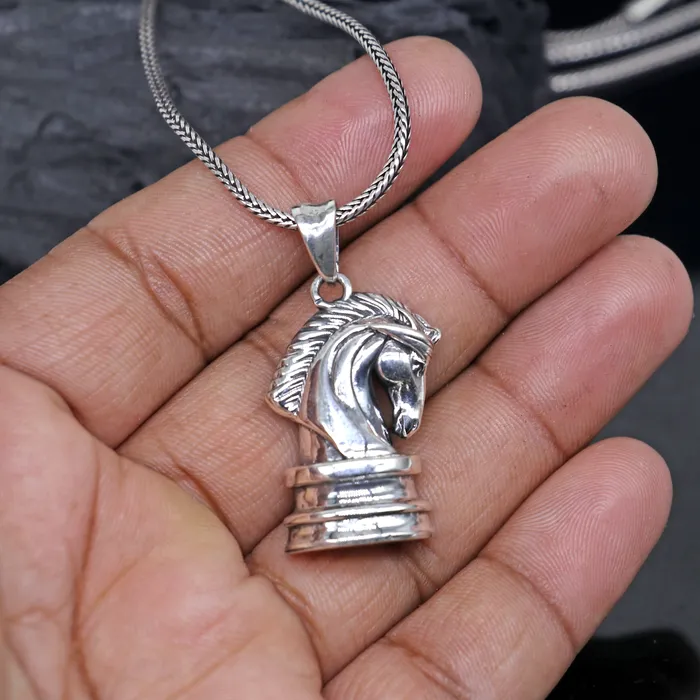 Necklaces TRIBAL ORNAMENTS 925 Sterling silver handmade unique design horse pendant nsp870