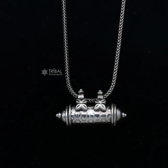 Necklaces TRIBAL ORNAMENTS 925 Sterling silver handmade vintage customized design amulet pendant box pendant container pendant mantra box silver tabiz nsp857