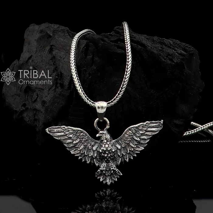 Necklaces TRIBAL ORNAMENTS 925 sterling silver idol Lord Vishnu Vahan Garuda eagle pendant gifting unisex locket pendant nsp801 Necklaces TRIBAL ORNAMENTS 925 sterling silver idol Lord Vishnu Vahan Garuda eagle pendant gifting unisex locket pendant nsp801