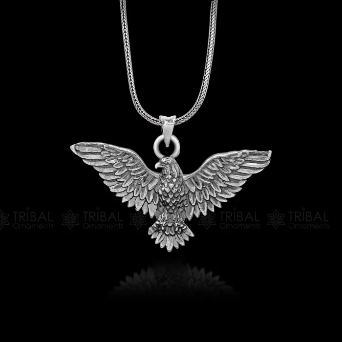 Necklaces TRIBAL ORNAMENTS 925 sterling silver idol Lord Vishnu Vahan Garuda eagle pendant gifting unisex locket pendant nsp801 Necklaces TRIBAL ORNAMENTS 925 sterling silver idol Lord Vishnu Vahan Garuda eagle pendant gifting unisex locket pendant nsp801