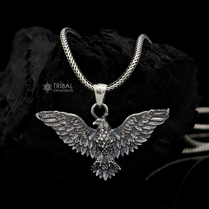 Necklaces TRIBAL ORNAMENTS 925 sterling silver idol Lord Vishnu Vahan Garuda eagle pendant gifting unisex locket pendant nsp801 Necklaces TRIBAL ORNAMENTS 925 sterling silver idol Lord Vishnu Vahan Garuda eagle pendant gifting unisex locket pendant nsp801