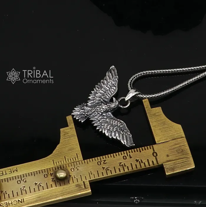 Necklaces TRIBAL ORNAMENTS 925 sterling silver idol Lord Vishnu Vahan Garuda eagle pendant gifting unisex locket pendant nsp801 Necklaces TRIBAL ORNAMENTS 925 sterling silver idol Lord Vishnu Vahan Garuda eagle pendant gifting unisex locket pendant nsp801