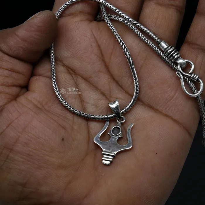 Necklaces TRIBAL ORNAMENTS 925 sterling silver lord SHIVA TRIDENT TRISHOOL tishul pendant best gifting delicate necklace pendant nsp709