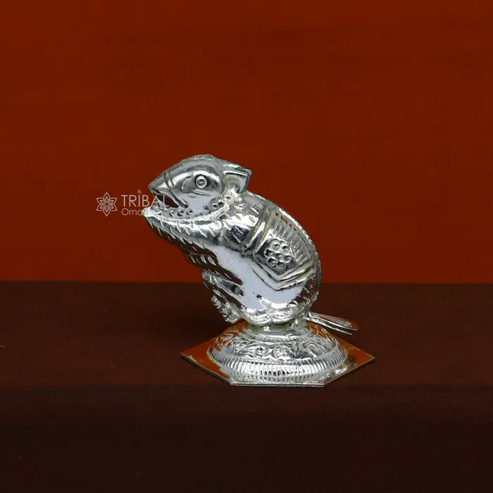 Necklaces TRIBAL ORNAMENTS Lord Ganesha Vahan Mushak maharaj 925 sterling silver handmade small article for puja best gift for lord Ganesha divine statue su1189 Necklaces TRIBAL ORNAMENTS Lord Ganesha Vahan Mushak maharaj 925 sterling silver handmade small article for puja best gift for lord Ganesha divine statue su1189