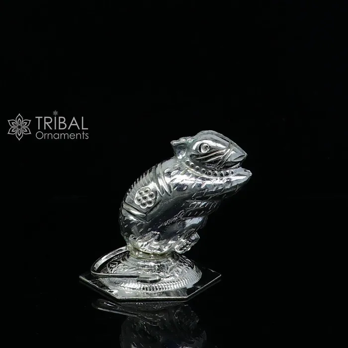 Necklaces TRIBAL ORNAMENTS Lord Ganesha Vahan Mushak maharaj 925 sterling silver handmade small article for puja best gift for lord Ganesha divine statue su1189 Necklaces TRIBAL ORNAMENTS Lord Ganesha Vahan Mushak maharaj 925 sterling silver handmade small article for puja best gift for lord Ganesha divine statue su1189