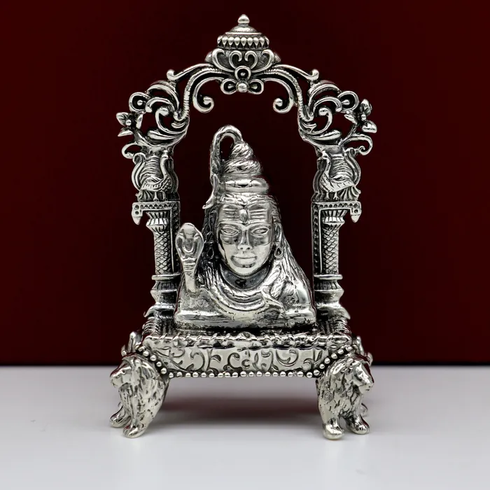 Necklaces TRIBAL ORNAMENTS Pure 925 Sterling silver handmade antique look Indian idols Lord Shiva stunning statue figurine puja articles best decorative gift art12