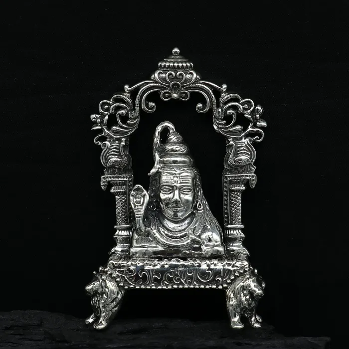 Necklaces TRIBAL ORNAMENTS Pure 925 Sterling silver handmade antique look Indian idols Lord Shiva stunning statue figurine puja articles best decorative gift art12
