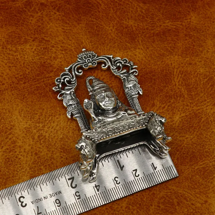 Necklaces TRIBAL ORNAMENTS Pure 925 Sterling silver handmade antique look Indian idols Lord Shiva stunning statue figurine puja articles best decorative gift art12