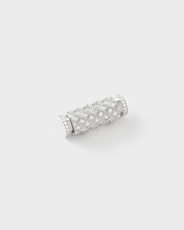 Nouvel Heritage Necklaces Diamond Latch Pendant in White Gold