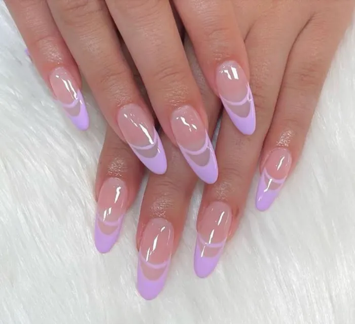NS382 Long Length Almond Press On Nails 24 Pieces Polly Earrings