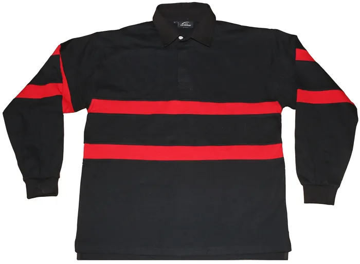 Ottawa Heritage Red and Black Stripe Rugby Shirt Malham Rings