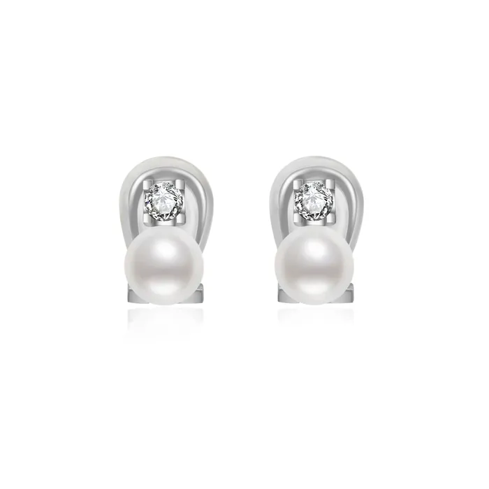 Pearly Lustre Earrings ClipOn Freshwater Pearl Earrings WE00608