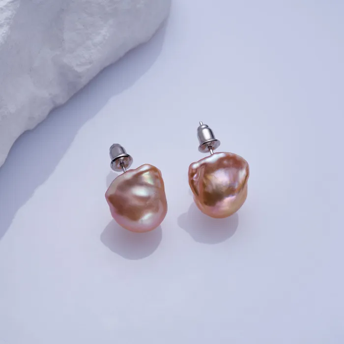 Pearly Lustre Earrings Elegant Baroque Pearl Earrings WE00834
