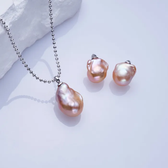 Pearly Lustre Earrings Elegant Baroque Pearl Earrings WE00834