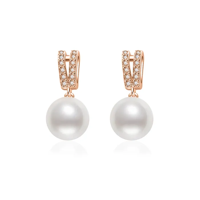 Pearly Lustre Earrings Elegant Freshwater Pearl Earrings WE00384