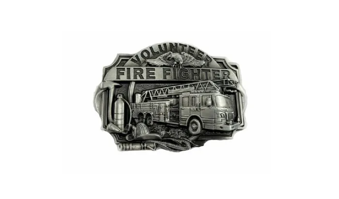 POLLY BU31 Volunteer Fire Fighter Belt Buckle Earrings