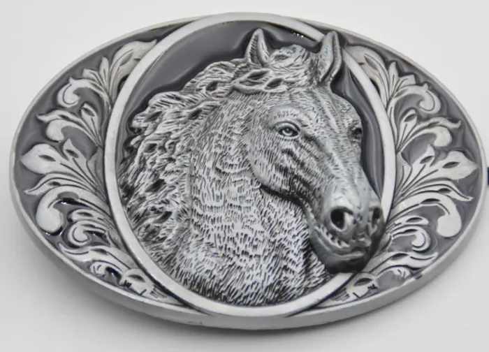 POLLY Earrings BU55 Horse Head Belt Buckle