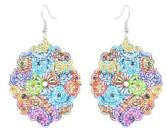 POLLY Earrings E425 Metal Colorful Scalloped Earrings