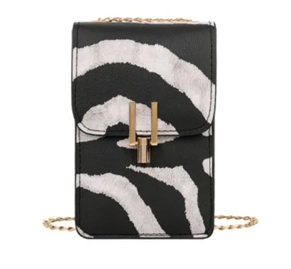 polly Earrings PB96 Zebra Print Messenger Shoulder Bag