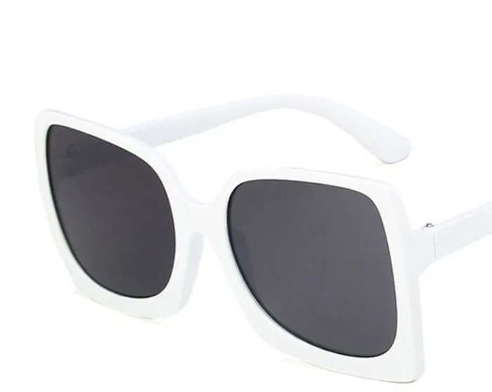 polly Rings S75 White Square Frame Fashion Sunglasses
