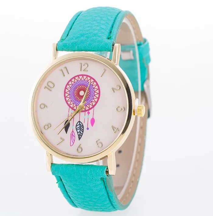 POLLY Watches W557 Teal Pink Face Dreamcatcher Collection Quartz Watch