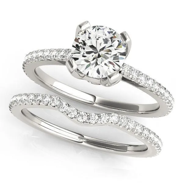 Pompeia Round Center Stone Diamond U Shaped 4 Prong Crown High Shoulders Ring Fire Brilliance Rings