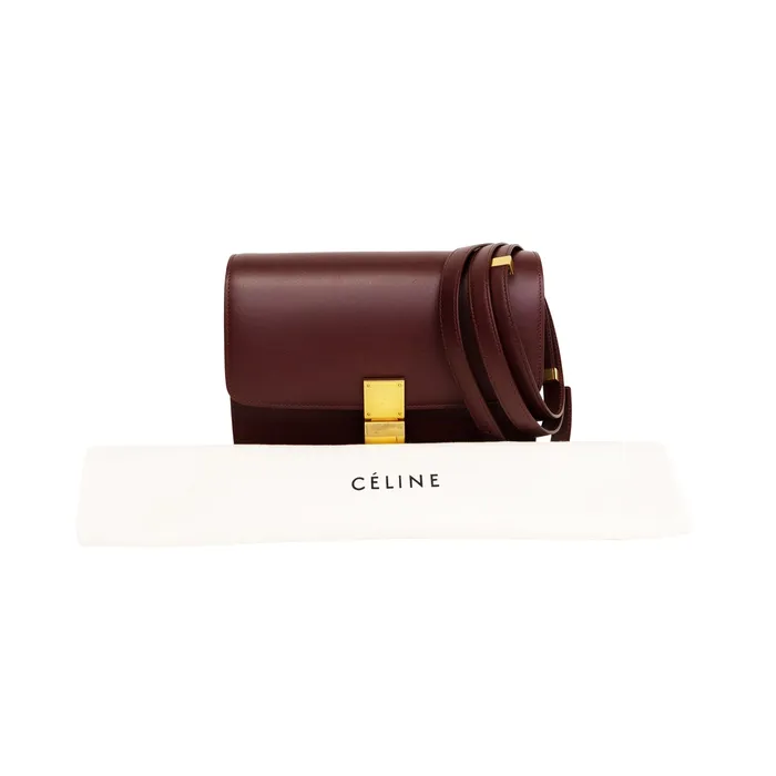 PreOwned Celine Medium Calf Box Flap Bag Celine Earrings