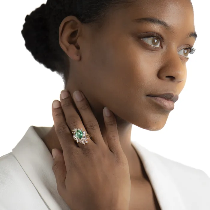 PreOwned Emerald and Diamond Ring STORE 5a Rings