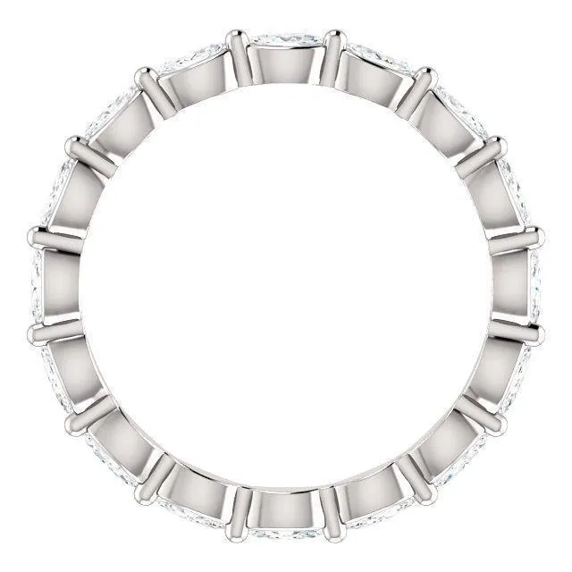 Prestine Marquise Diamond Single Shared Prong Full Eternity Band Fire Brilliance Rings