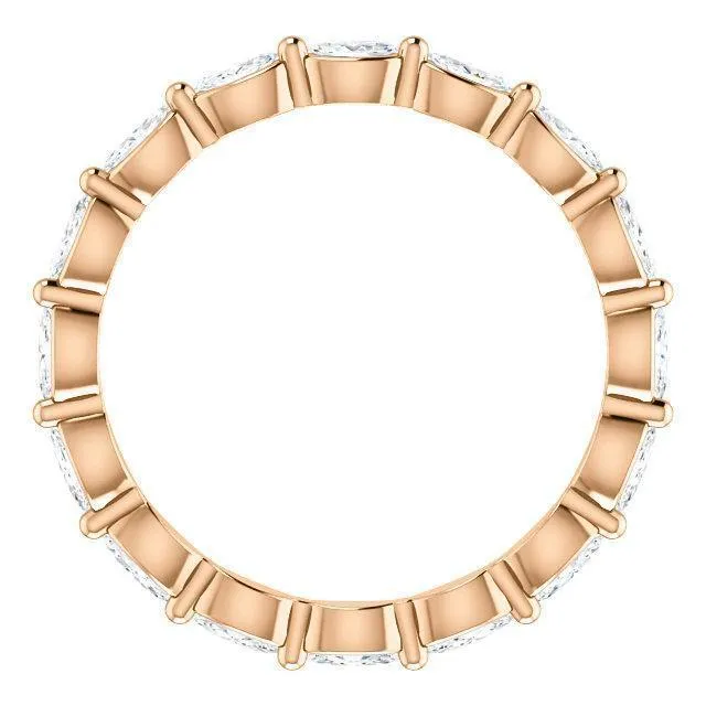 Prestine Marquise Diamond Single Shared Prong Full Eternity Band Fire Brilliance Rings