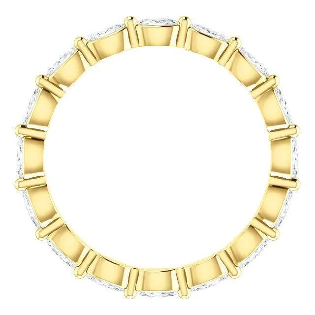 Prestine Marquise Diamond Single Shared Prong Full Eternity Band Fire Brilliance Rings