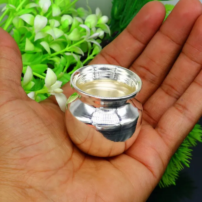 Pure 925 sterling silver handmade plain small Kalash or pot unique special silver puja article water or milk kalash pot india sv201 TRIBAL ORNAMENTS Rings Pure 925 sterling silver handmade plain small Kalash or pot unique special silver puja article water or milk kalash pot india sv201 TRIBAL ORNAMENTS Rings