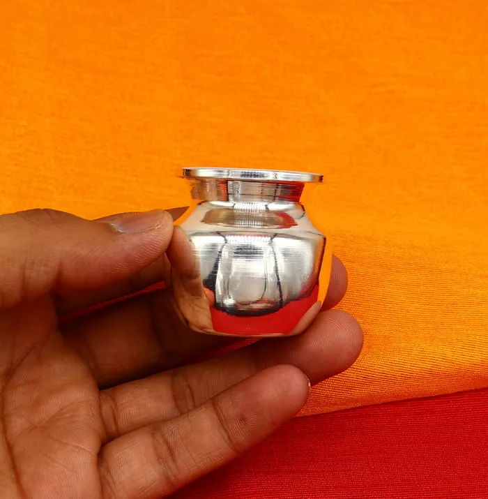 Pure 925 sterling silver handmade plain small Kalash or pot unique special silver puja article water or milk kalash pot india sv201 TRIBAL ORNAMENTS Rings