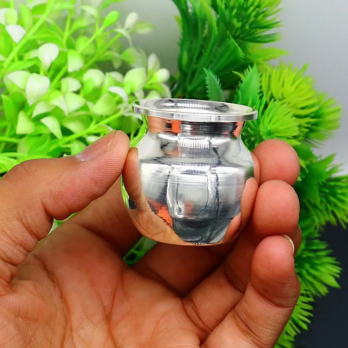 Pure 925 sterling silver handmade plain small Kalash or pot unique special silver puja article water or milk kalash pot india sv201 TRIBAL ORNAMENTS Rings
