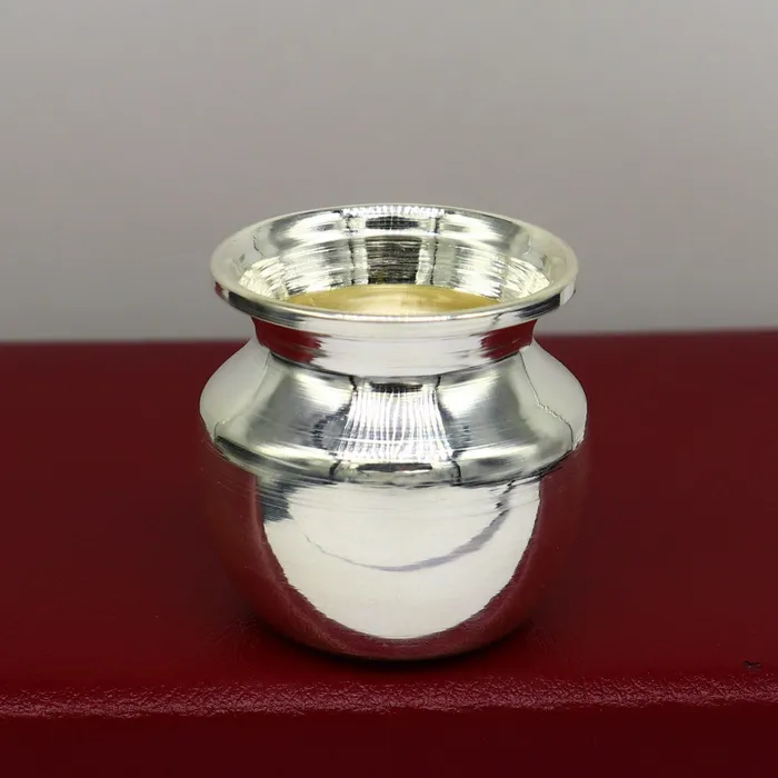 Pure 925 sterling silver handmade plain small Kalash or pot unique special silver puja article water or milk kalash pot india sv201 TRIBAL ORNAMENTS Rings