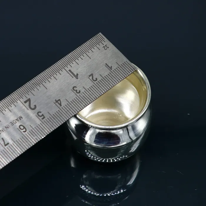 Pure 925 sterling silver handmade plain small Kalash or pot unique special silver puja article water or milk kalash pot india sv201 TRIBAL ORNAMENTS Rings