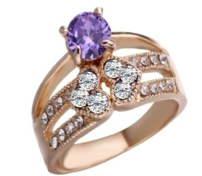 R326 Gold Lavender Gemstone Ring alice Rings